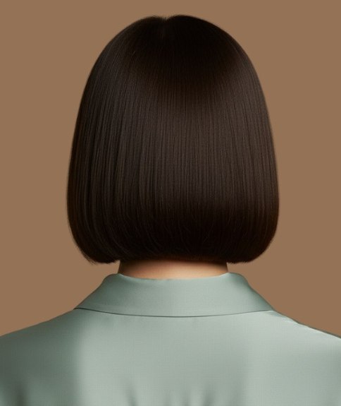 Glad en strak gestylde bob - Achteraanzicht