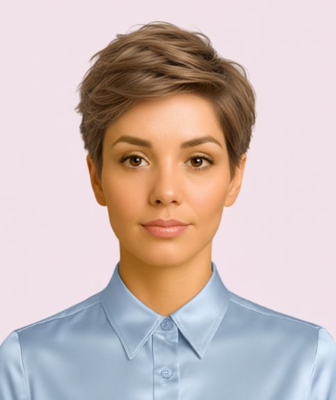 Moderne pixie coupe met textuur en beweging