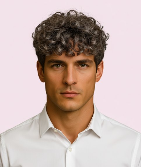 Moderne coupe voor mannen met krullend haar