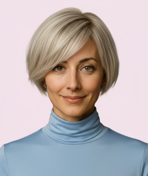 Praktische asblonde bob met laagjes