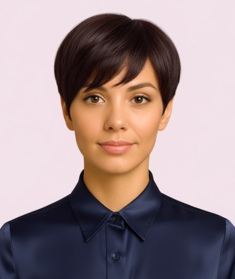 Chique pixie met een zijscheiding