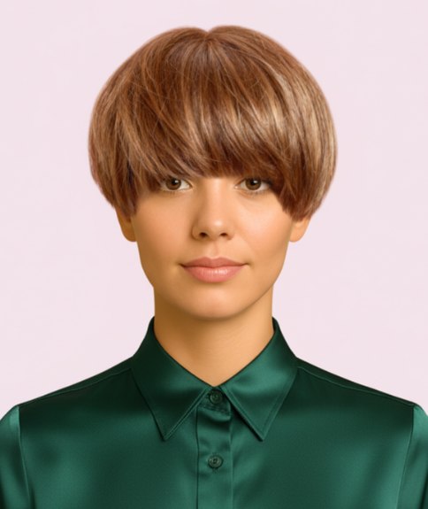 Ronde korte bob met retro vibes