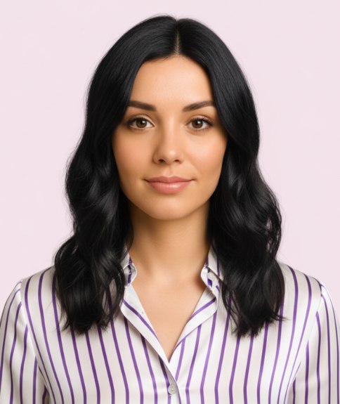 Lang kapsel onder de schouders met golven en een middenscheiding