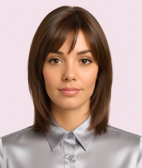 Schouderlange bob met afgeronde punten