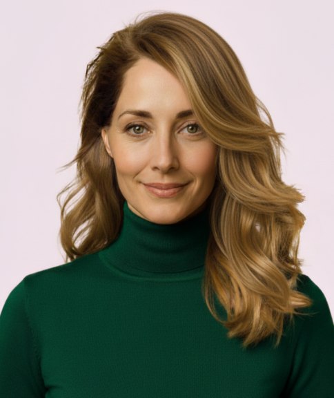 Lang kapsel met lagen, tot onder het sleutelbeen