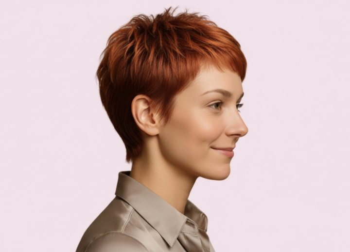 Pixie voor kort rood haar – Zijaanzicht