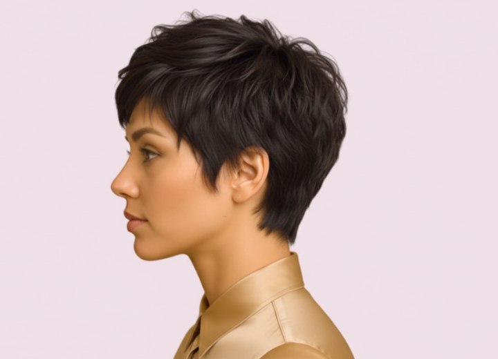 Flatterende korte haarstijl met laagjes
