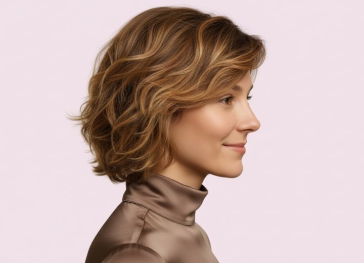Trendy bob met laagjes – Zijaanzicht