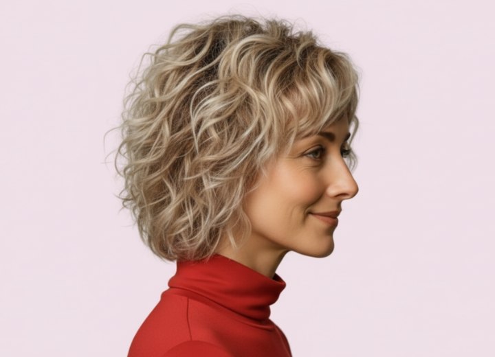 Halflange blonde bob met laagjes