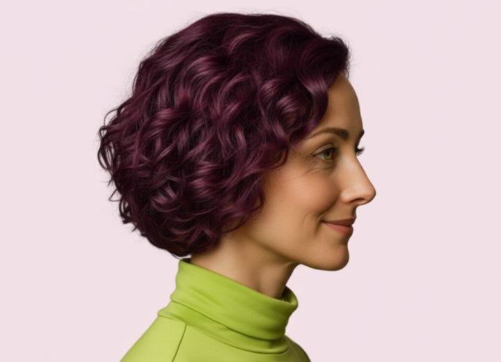 Modern kort haar met krullen – zijaanzicht