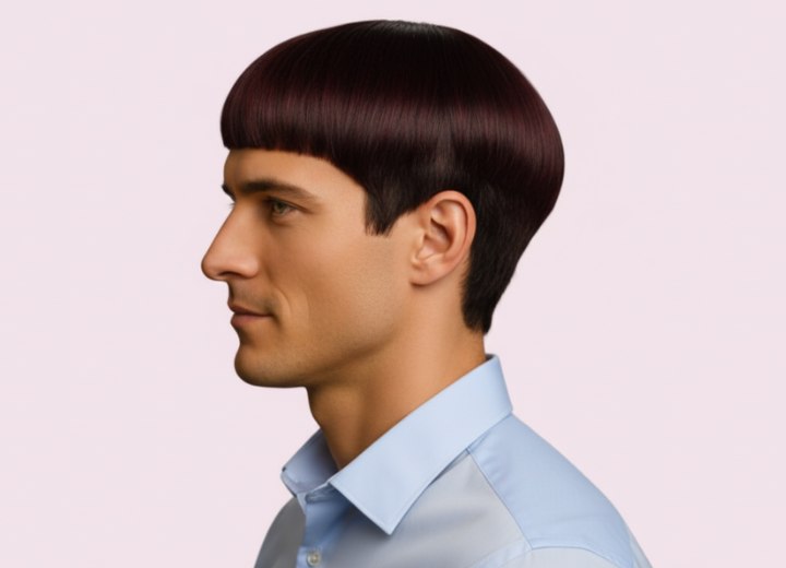 Bowlcut voor mannen – zijaanzicht