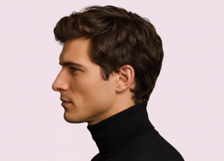 Modern herenlook met kuif – zijaanzicht