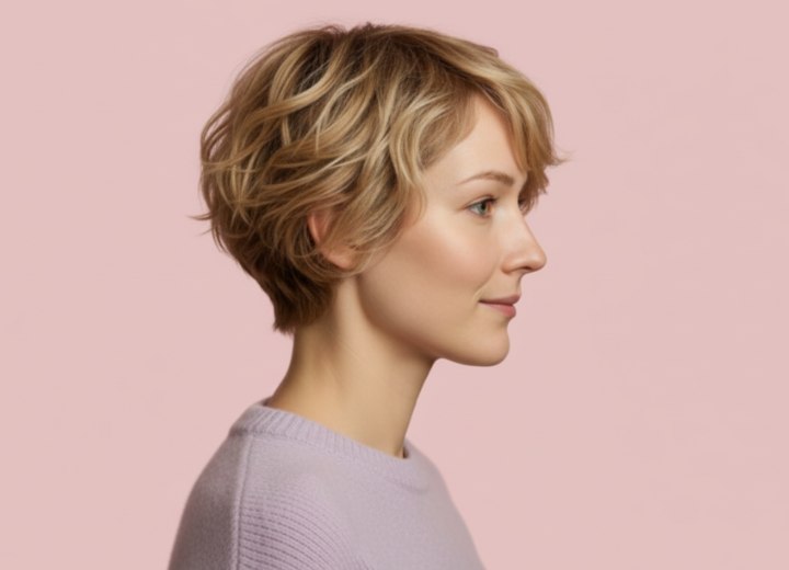 Kort haar met casual styling – zijaanzicht