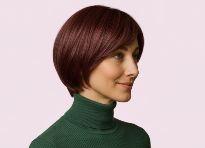 Korte bob met laagjes – zijaanzicht