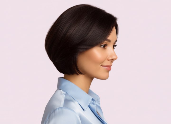 Bob die volume geeft aan het haar – zijaanzicht