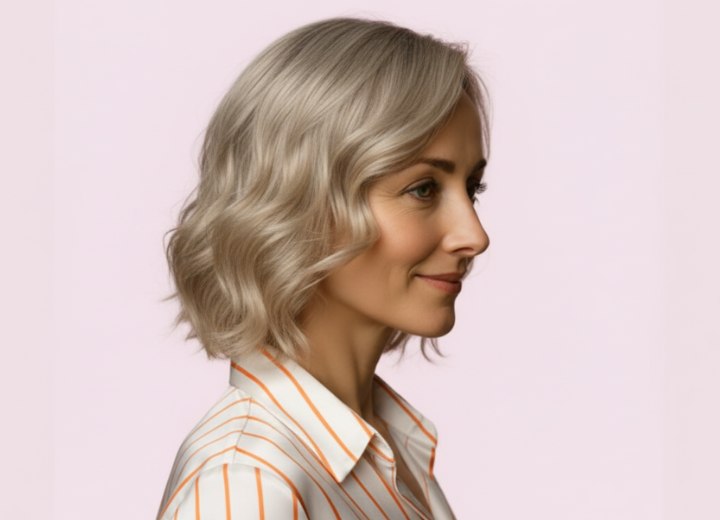 Halflang kapsel met laagjes – zijaanzicht