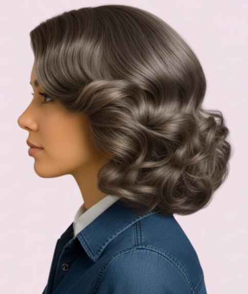Haar met retro styling &ndash; zijaanzicht