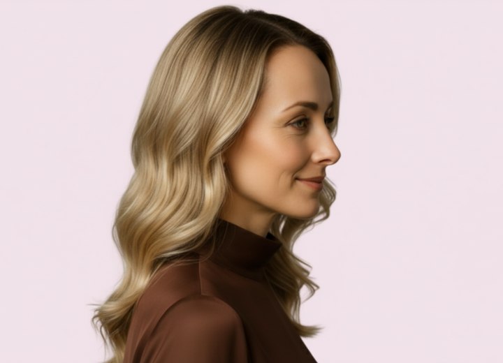 Lang haar met golven en scrunching