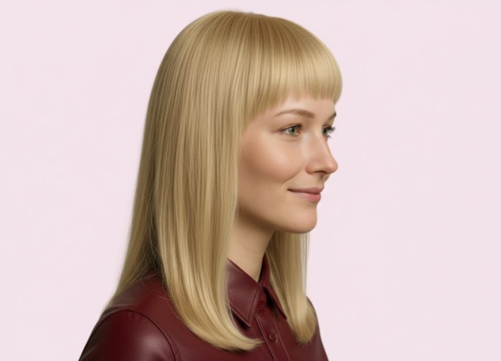 Lang kapsel met strakke lijnen – zijaanzicht