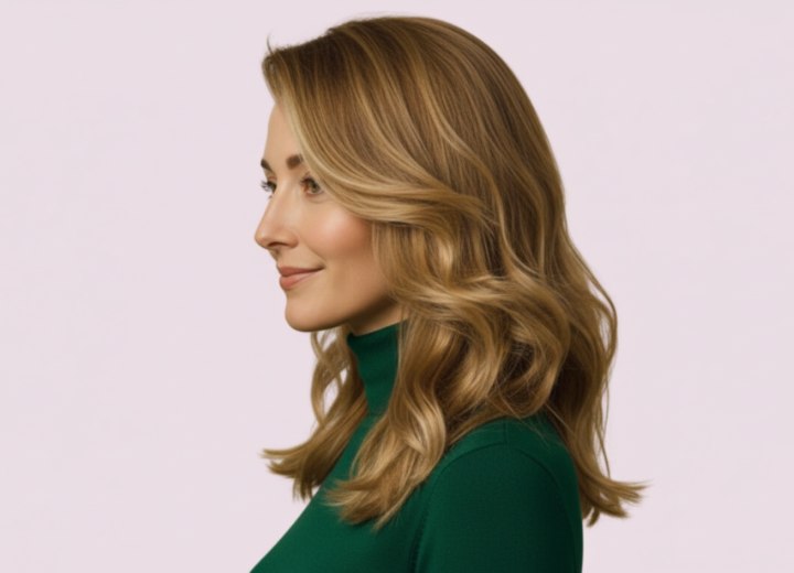 Lang haar met champagneblonde tinten