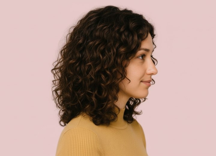 Kapsel voor haar met krullen - Zijaanzicht