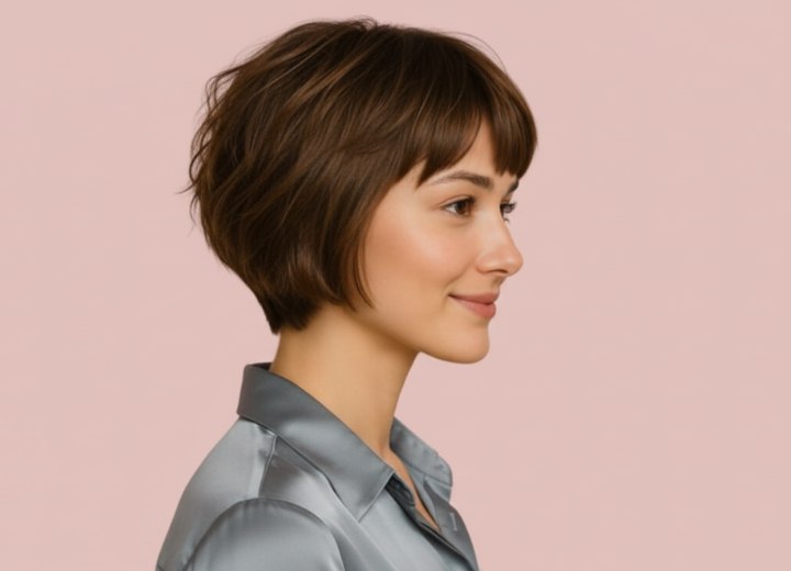 Fris kort kapsel - Zijaanzicht