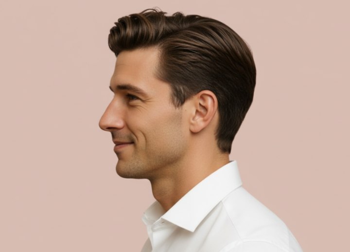 Herencoupe met een kuif - Zijaanzicht