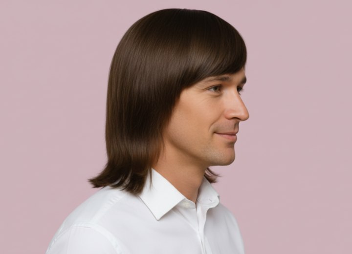Lange haarstijl voor mannen - Zijaanzicht