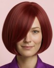 Glad haar in een asymmetrische bob