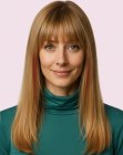 Lang haar met laagjes en een pony