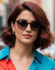 Lange bob voor bourgondisch rood haar
