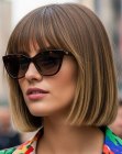 Steile bob voor donkerblond haar