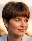 Brunette pixie met highlights