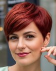 Rode pixie cut