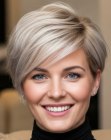 Platinablonde pixiecut
