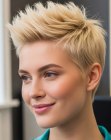Blonde pixie cut