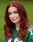 Lang, golvend rood haar