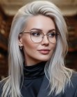 Lang platinablond haar