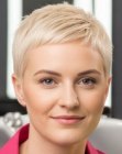 Blonde pixie coupe