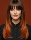 Bruin haar met een koperen balayage