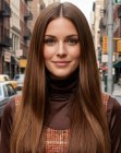 Lang en steil haar van de seventies