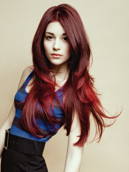 Erg lang rood haar
