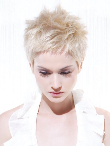 Blond pixie kapsel