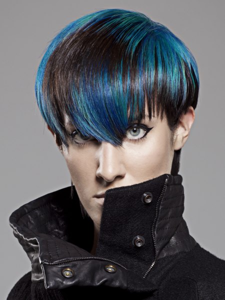 Blauwe haarkleur