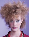 blonde afro look