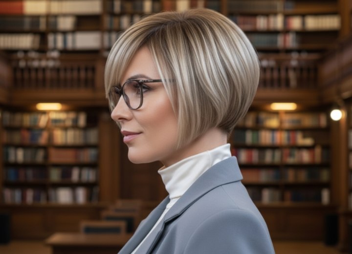 Bob, korter achteraan en langer vooraan - Zijaanzicht