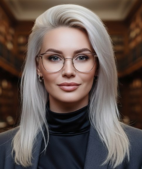 Lange platinablonde haarstijl