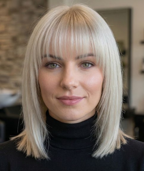 Blonde bob op schouderlengte