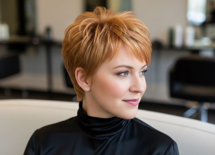 Aardbeiblonde pixiecut