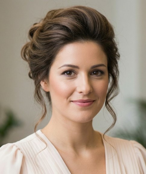 Haar opgestoken voor een feest